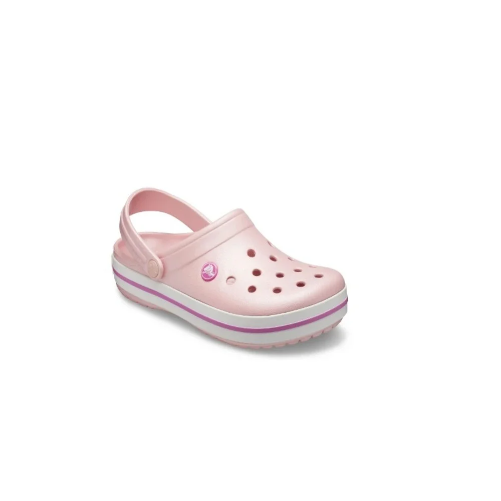 Crocs Unisex Crocband Clog Shoes, Pearl Pink/Wild Orchid Size M10/W12 - Picture 2 of 5